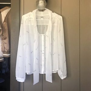 Disney LC Lauren Conrad Necktie Blouse w/ Buttons